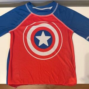 Marvel Red and Blue Kids Swim Rashguard